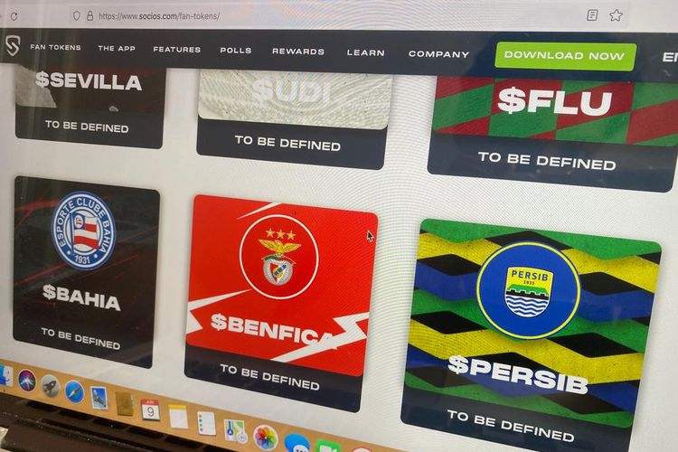 Ilustrasi fan token Socios yang bakal diluncurkan klub Persib Bandung