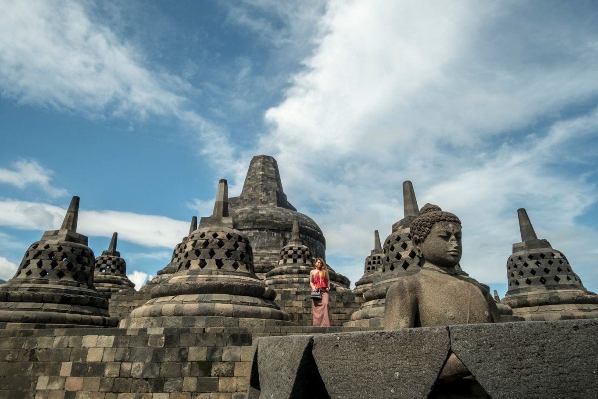Candi Borobudur, wisata populer di Magelang, Jawa Tengah.
