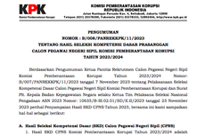 Link Pengumuman Hasil SKD CPNS KPK 2023