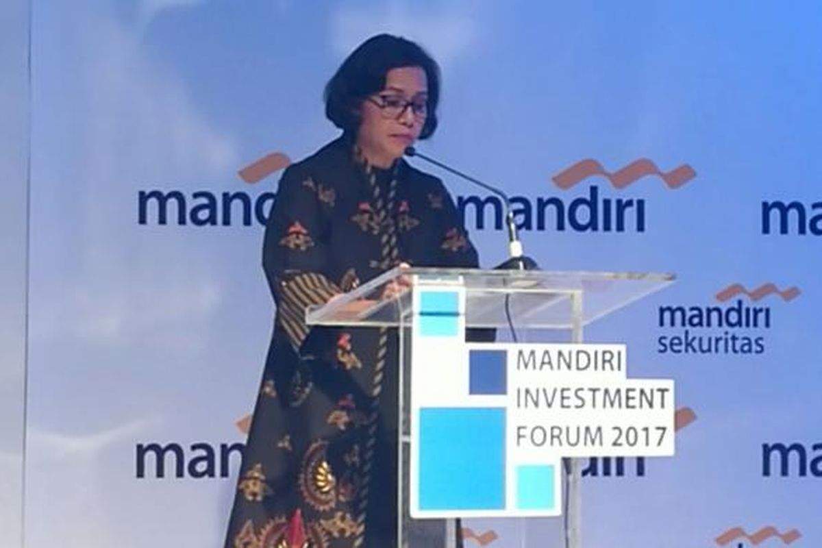Menteri Keuangan Sri Mulyani di acara Mandiri Invesment Forum, Jakarta, Rabu (8/2/2017)