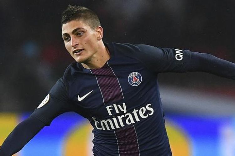 Gelandang Paris Saint-Germain, Marco Verratti, tampil dalam laga Ligue 1 melawan Olympique Marseille, di Parc des Princes, 23 Oktober 2016.