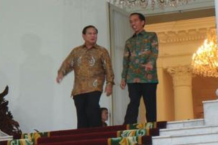 Presiden Joko Widodo bersama Ketua Umum Partai Gerindra Prabowo Subianto di Istana Bogor, Kamis (29/1/2015)