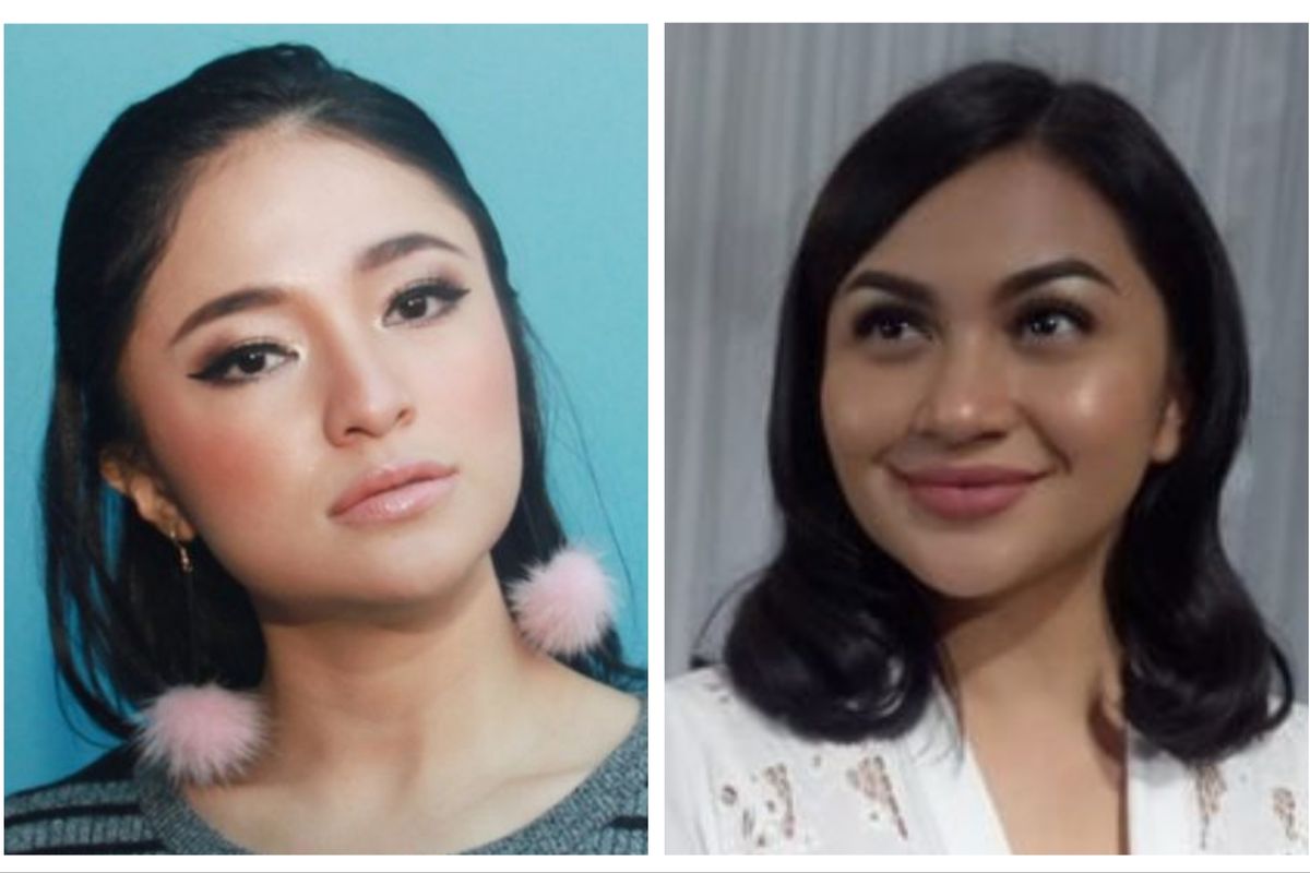 Artis peran Marshanda (kiri) dan Ariel Tatum (kanan). 