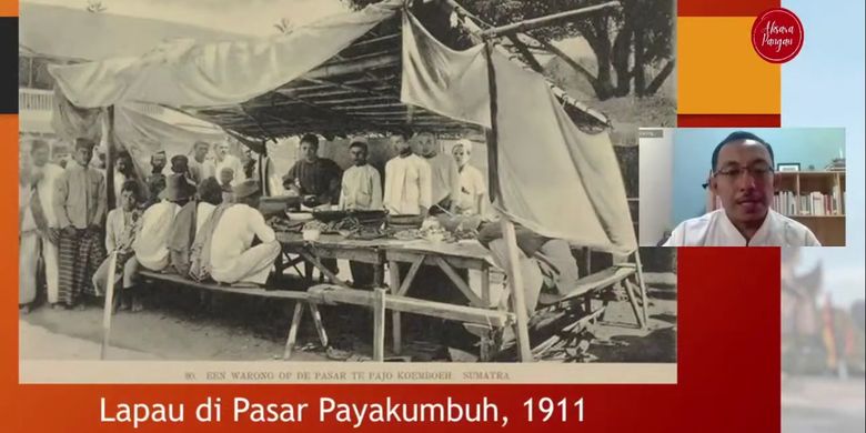 Lapau nasi kapau di Pasar Payakumbuh, 1911