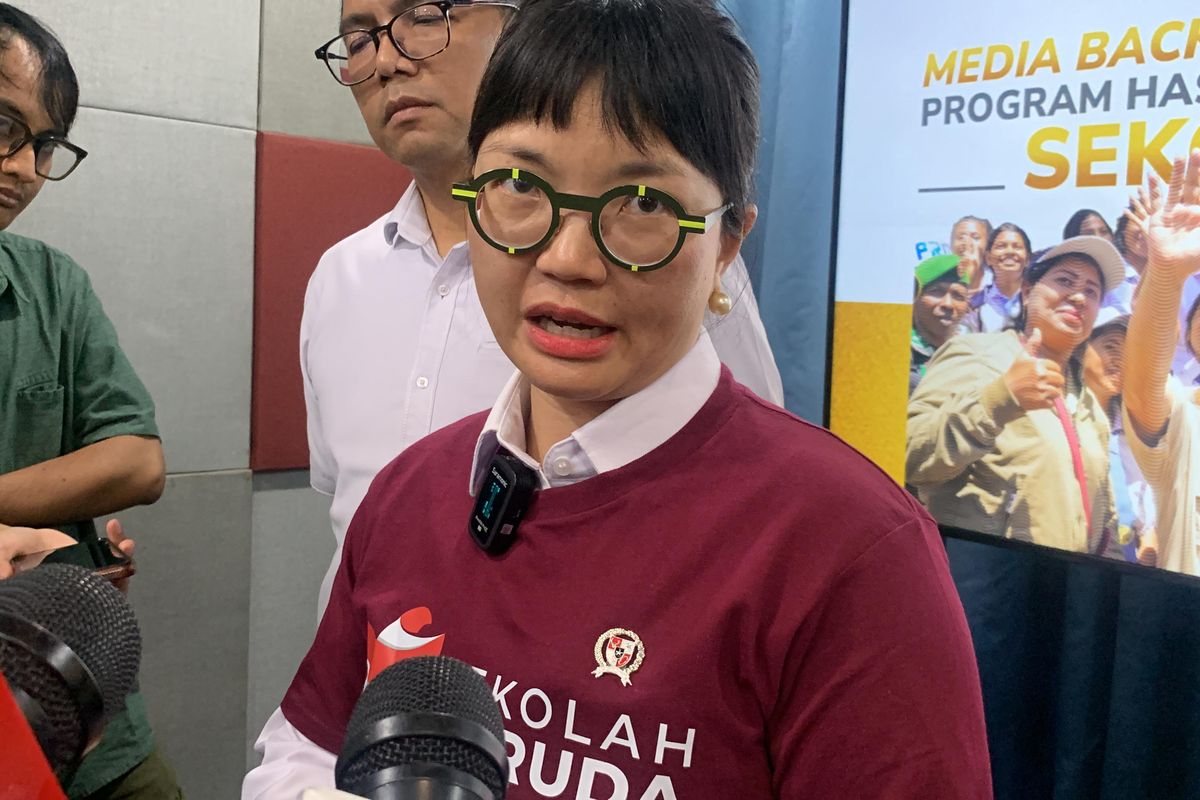 Wamendikti Saintek Stella Christie saat ditemui di kantor Badan Komunikasi Pemerintah, Jakarta, Senin (22/9/2025). 