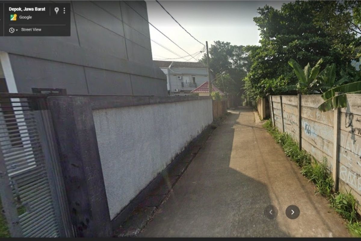 Gang buntu di Cinangka, Sawangan, Depok yang viral di TikTok berdasarkan penelusuran via Google Maps.