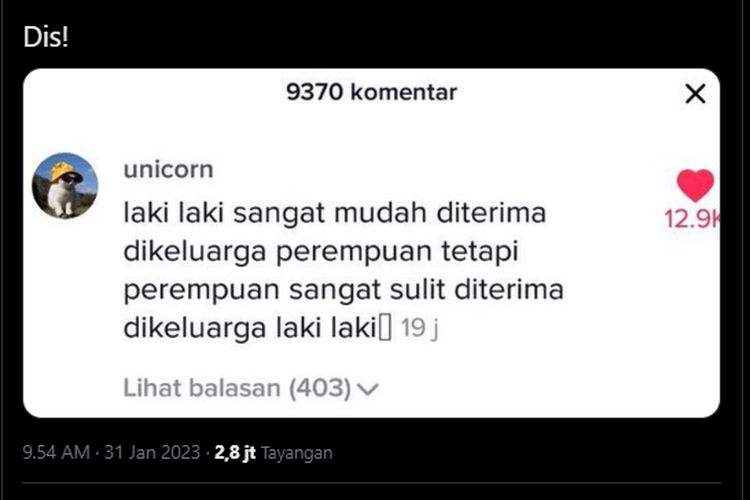 Twit viral sebut perempuan lebih sulit diterima di keluarga laki-laki