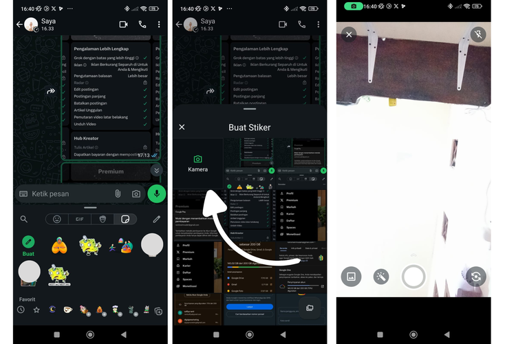 Ilustrasi fitur bikin stiker selfie di WhatsApp