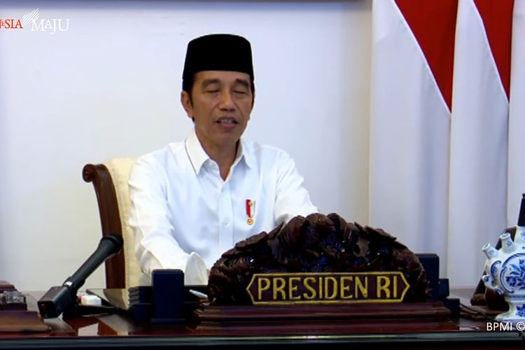 Presiden Jokowi dalam acara Doa Kebangsaan dan Kemanusiaan yang dilakukan secara virtual, Kamis (14/5/2020) pagi.