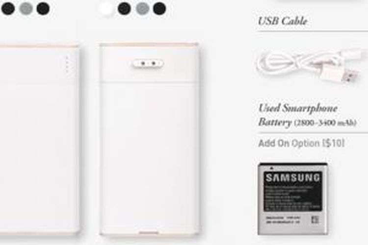 Powerbank Better RE mengandalkan baterai smartphone bekas sebagai sumber tenaganya