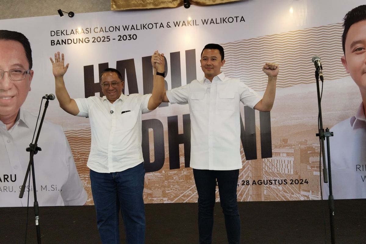 Pasangan bakal calon Wali Kota dan bakal calon Wakil Wali Kota Bandung Haru Suandharu-Ridwan Dhani Wirianata.