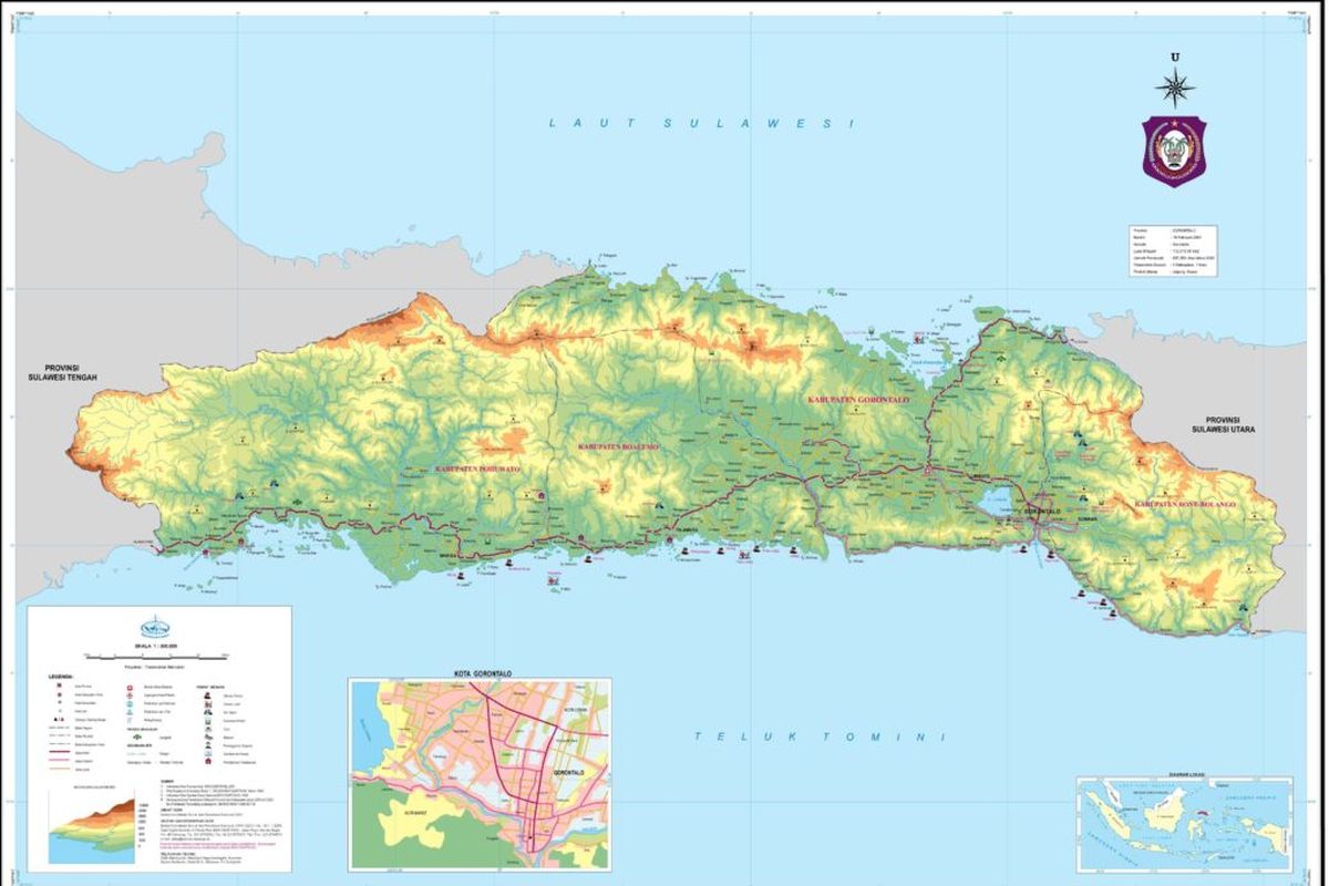 Peta Provinsi Gorontalo.