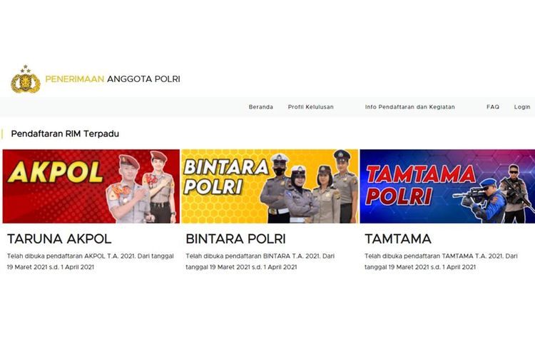 Ditutup 1 April Ini Informasi Pendaftaran Penerimaan Polri 2021 Dari Akpol Bintara Hingga Tamtama Halaman All Kompas Com