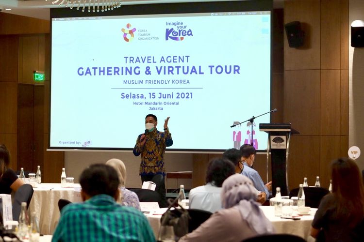 Suasana saat Gathering & Virtual Tour Muslim Friendly Korea hari Selasa (15/6/2021) di Jakarta.