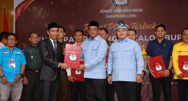 KPU Luwu Tetapkan Patahudding-Dhevy sebagai Pemenang Pilkada 2024