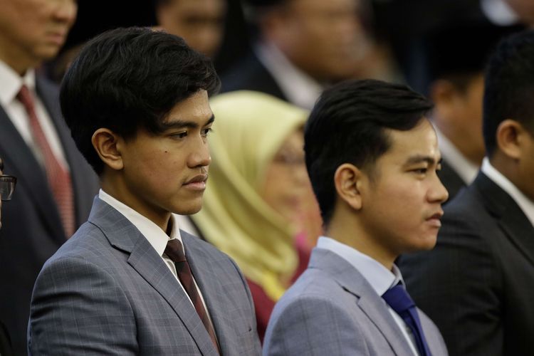 Putra Presiden RI, Joko Widodo, Kaesang Pangarep hadir saat pelantikan Presiden dan Wakil Presiden RI di Gedung DPR/MPR, Jakarta, Minggu (20/10/2019). Jokowi dan Maruf Amin sebagai Presiden dan Wakil Presiden masa jabatan 2019-2024.