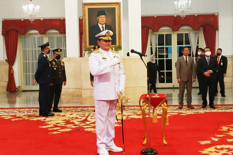Panglima TNI Laksamana Yudo Margono di Istana Negara, Senin (19/12/2022).