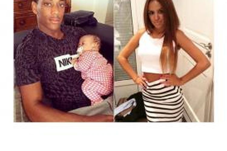 Pemain muda termahal di dunia, Anthony Martial (kiri) dan istrinya, Samantha.