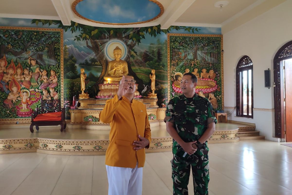 Vihara Buddhavamsa di Kelurahan Kampung Baru, Kecamatan Buleleng, Kabupaten Buleleng, Provinsi Bali, Senin (11/12/2023). Kampung Baru dinobatkan sebagai Kampung Pancasila karena keberagaman dan kerukunan antarumat beragama.