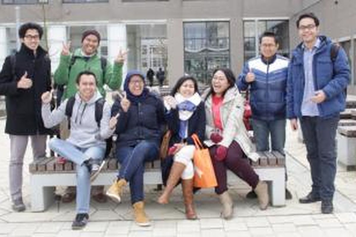 Para mahasiswa Indonesia di Erasmus University, Rotterdam, Rabu (4/3/2015).