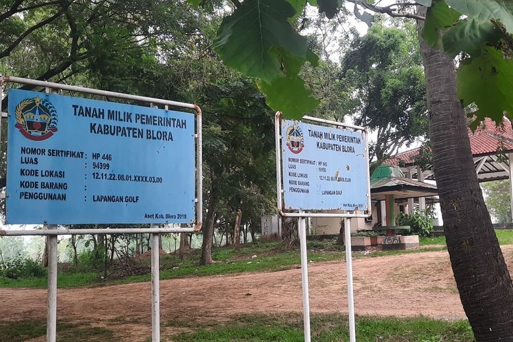 Kondisi lapangan golf yang berada di Kelurahan Kunden, Kecamatan Blora, Kabupaten Blora, Jawa Tengah, Rabu (17/1/2024)