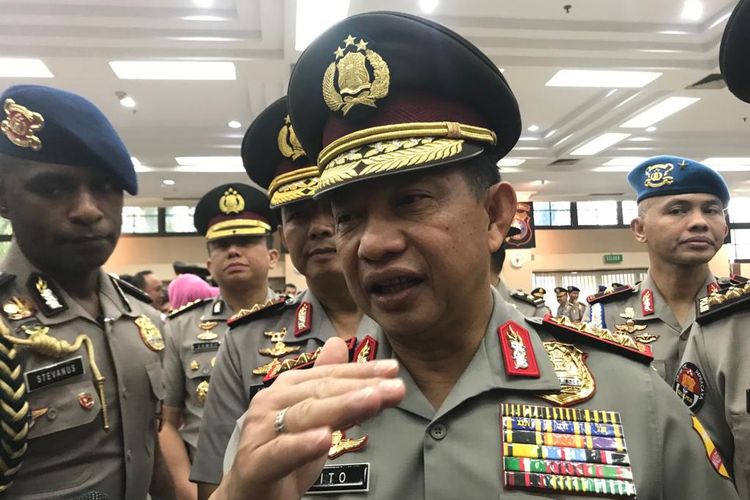 Kapolri Jenderal Pol Tito Karnavian saat ditemui di ruang Rupatama Markas Besar Kepolisian RI (Mabes Polri), Jakarta Selatan, Selasa (25/6/2019).