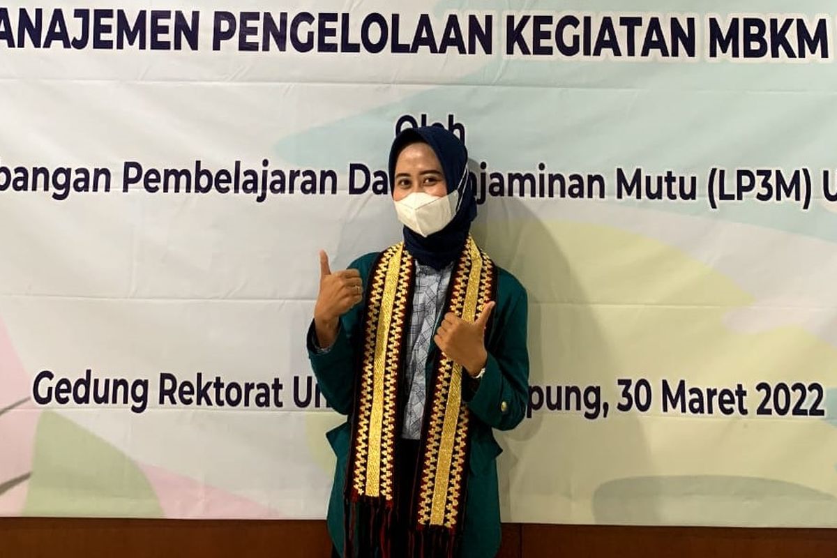 Rara, mahasiswi Universitas Lampung (Unila) yang ikut Program Permatasari MBKM dan belajar Ilmu Pertanian di 4 kampus.