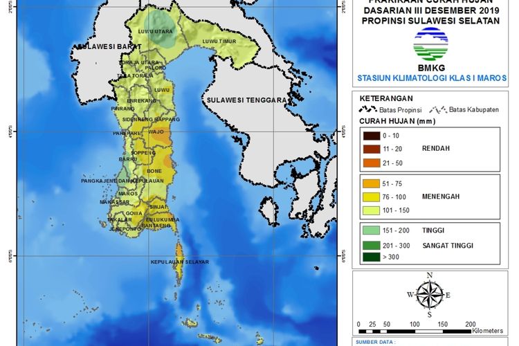 Badan Meteorologi Klimatologi dan Geofisika (BMKG) Masamba Luwu Utara, mengimbau masyarakat agar selalu waspada mengenai potensi terjadinya bencana pada musim hujan, Jumat (20/12/2019)