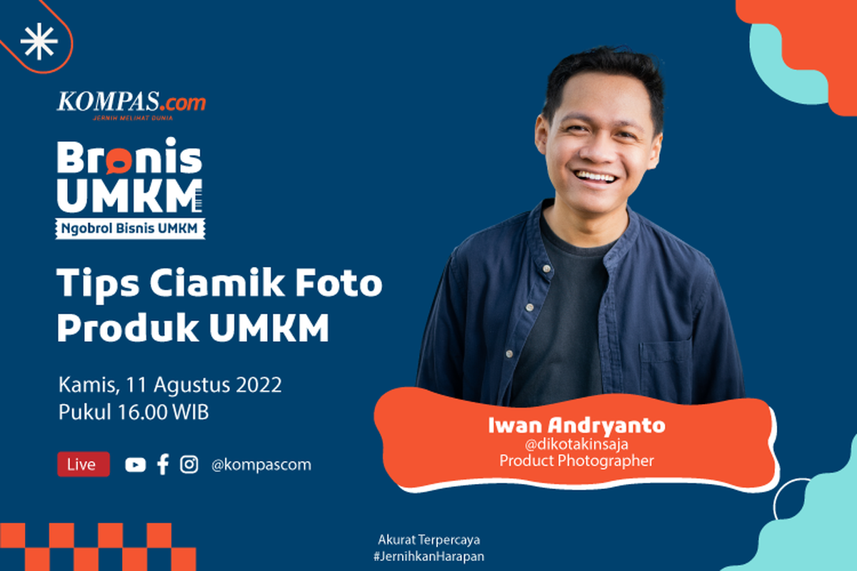 Kompas.com melalui rubrik Usaha Mikro Kecil Menengah (UMKM) kembali menghadirkan program Bronis UMKM . Program Bronis kali ini mengangkat topik Tips Ciamik Foto Produk UMKM.