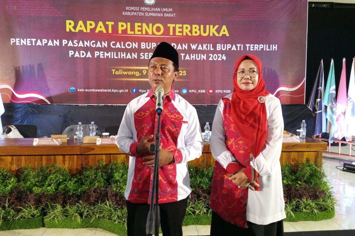 KPU Tetapkan Amar Nurmansyah-Hanipah Bupati dan Wakil Bupati Sumbawa Barat Terpilih