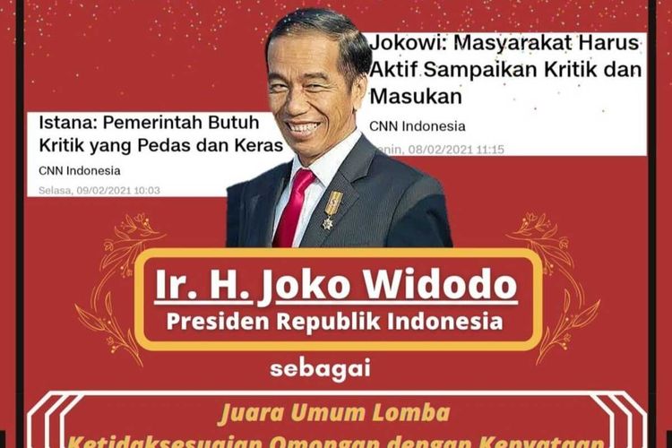 Poster ucapan selamat kepada Presiden Joko Widodo dari Aliansi Mahasiswa UGM