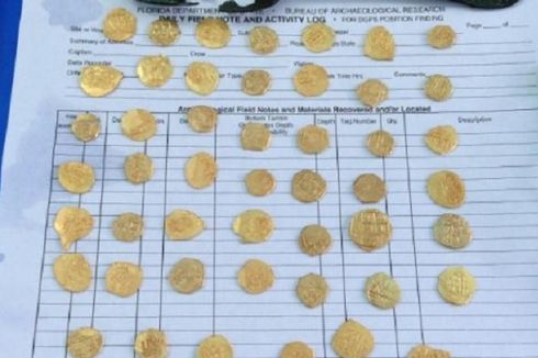 Koin Emas Harta Karun Kapal Spanyol Ditemukan 100 Meter dari Pantai Florida