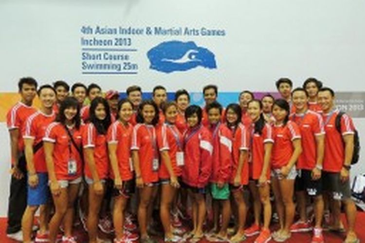 TIm renang Indonesia ke AIMAG 2013 di Incheon, Korea yang juga merupakan tim bayangan SEA Games Myanmar