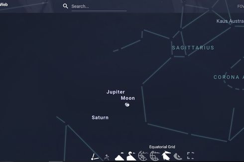 Bulan, Jupiter dan Saturnus Sejajar Malam Ini, Begini Cara Mengamatinya