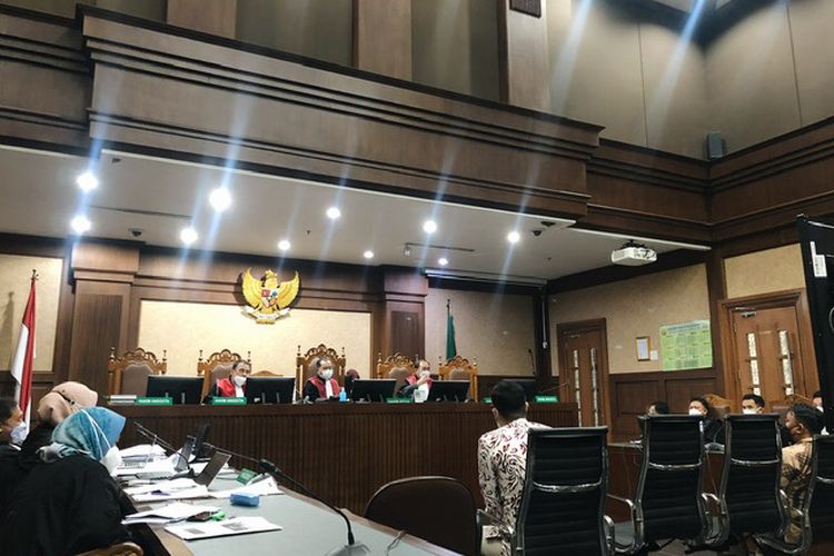 Sidang lanjutan dugaan suap dua eks pejabat Dirjen Pajak, Angin Prayitno dan Dadan Ramdani di Pengadilan Tindak Pidana Korupsi (Tipikor) Jakarta, Selasa (9/11/2021). 