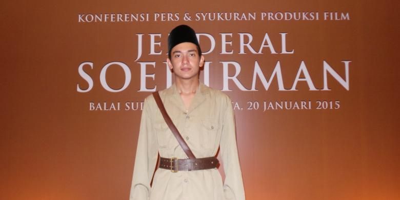 Adipati Dolken hadir dalam jumpa pers dan syukuran produksi film Jenderal Soedirman di Balai Sudirman, Jalan Dr Saharjo, Jakarta Selatan, Selasa (20/1/2015).