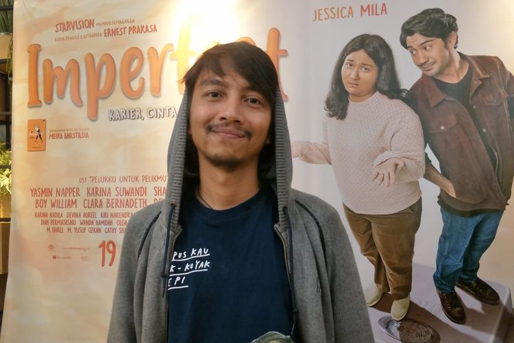 Fiersa Besari dalam jumpa pers peluncuran soundtrack film Imperfect di kawasan Sarinah, Jakarta Pusat, Selasa (29/10/2019).