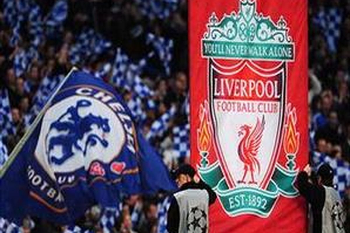 Suasana pertandingan antara Chelsea dan Liverpool pada semifinal Liga Champions, April 2008.