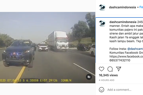 Video Pajero Sport Minta Jalan Pakai Strobo dan Sirene di Tol