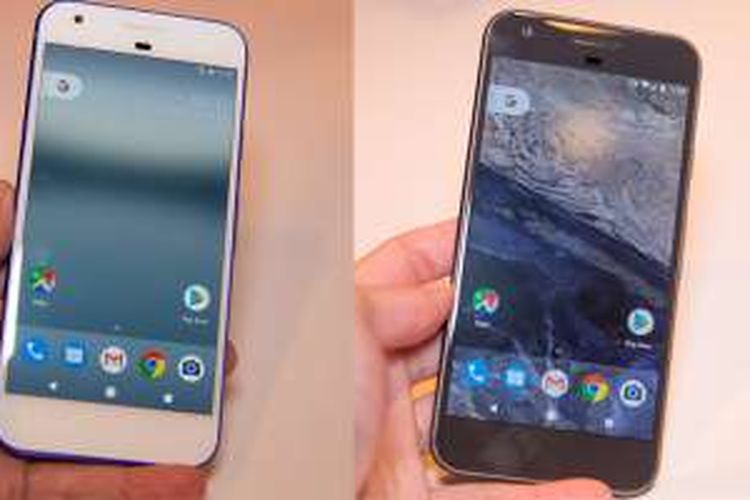 Tampak depan Android Google Pixel.