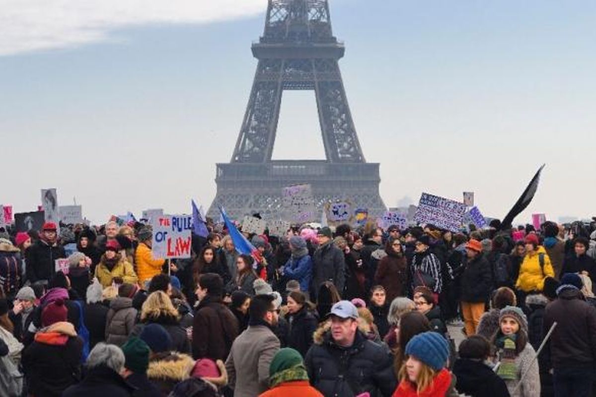 Ilustrasi: Aksi demonstrasi di Paris, Perancis, beberapa waktu lalu menyuarakan penolakan terhadap Presiden Amerika Serikat yang baru dilantik, Donald Trump. 