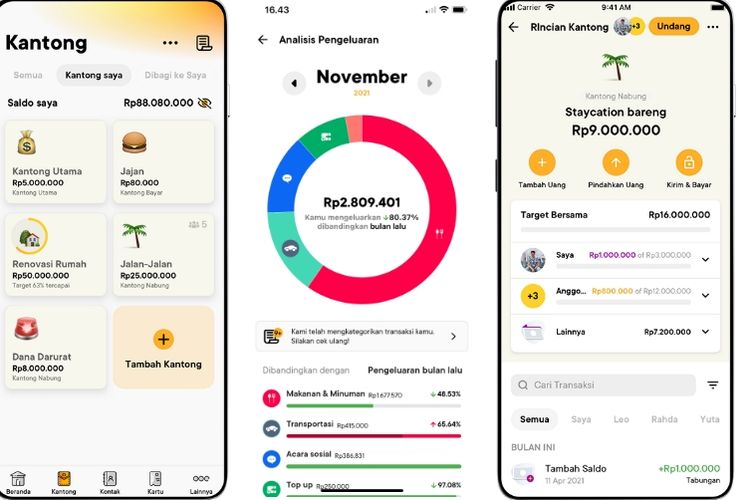 Fitur Kantong yang ada di Bank Jago.