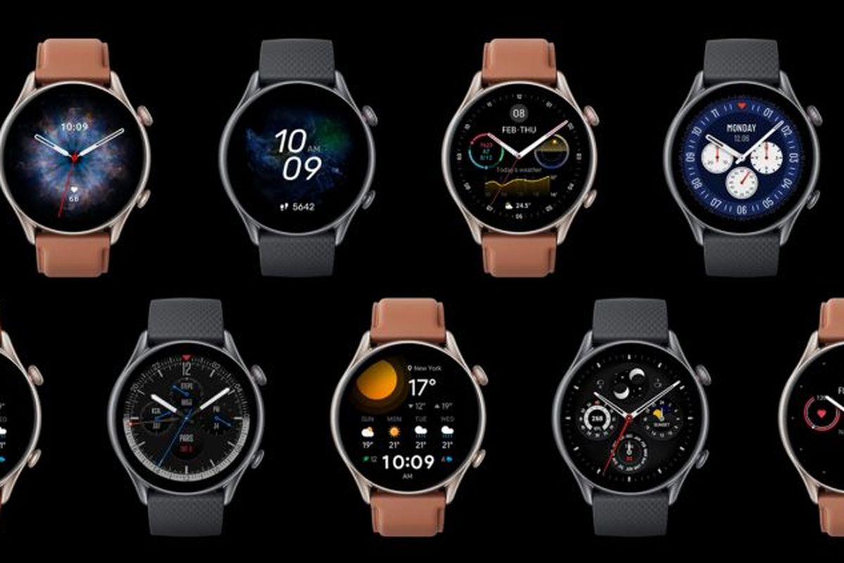 Berbagai tampilan layar pada smartwatch Amazfit