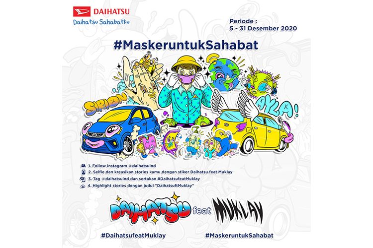 Banner kolaborasi membagi masker Daihatsu dan Muklay 