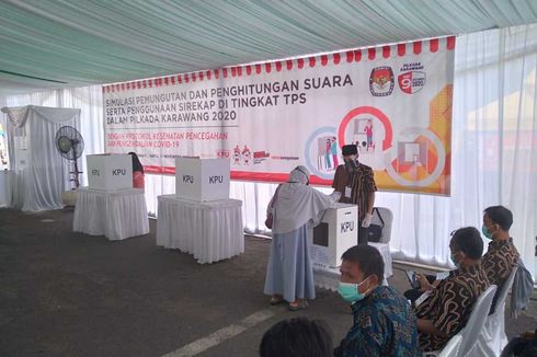 KPU Karawang Simulasikan Pilkada dengan Protokol Kesehatan