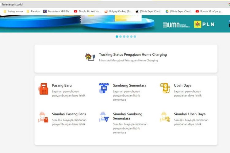 Cek daya listrik di laman resmi PLN.