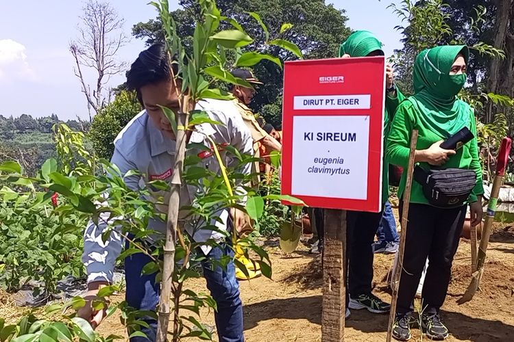 Komando Distrik Militer (Kodim) 0621 Kabupaten Bogor beserta forkopimda melakukan penanaman satu juta pohon di Kawasan Puncak Bogor, Jawa Barat, Kamis (31/3/2022).