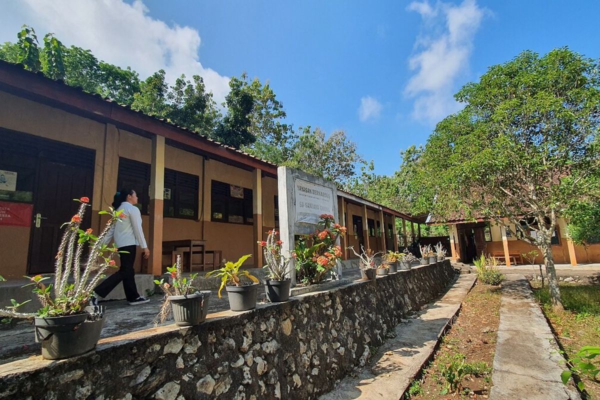 Suasana SD Sanjaya Giring, Paliyan, Gunungkidul. Rabu (21/6/2023)