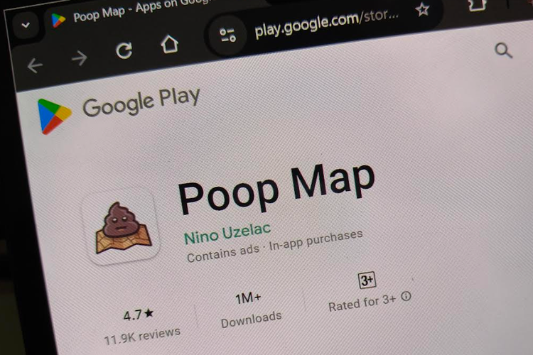 Ilustrasi aplikasi Poop Map.