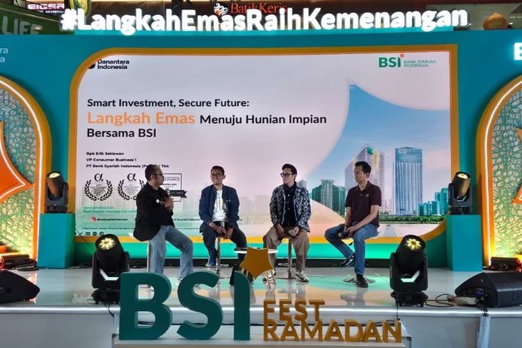 Sesi talkshow BSI Fest Ramadan 2026 di Cibinong City Mall, Kabupaten Bogor, Jawa Barat, Minggu (1/3/2026). 